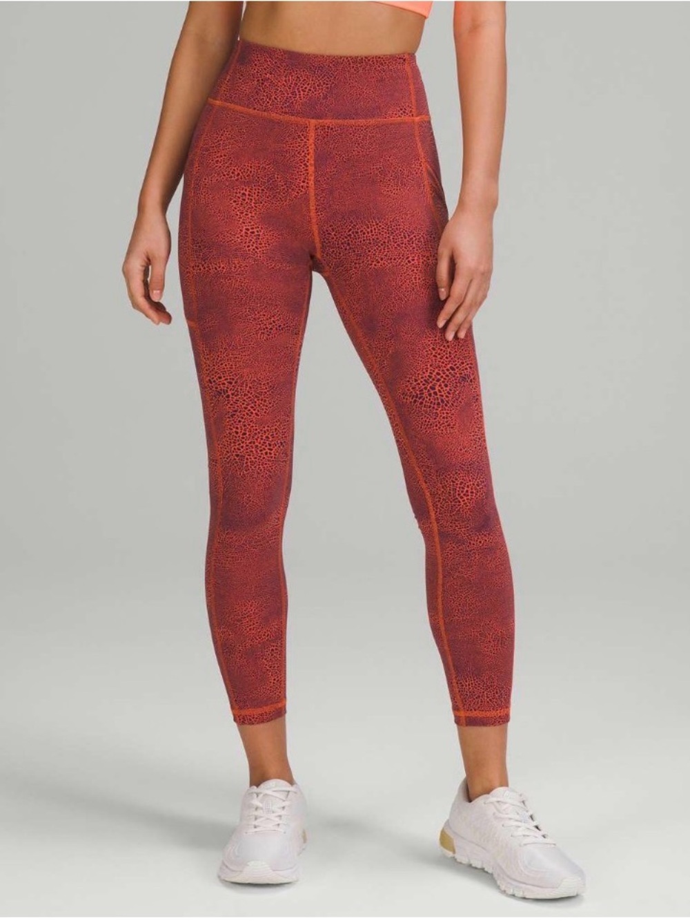 lululemon athletica High-Rise Textured Red-Orange Leggings